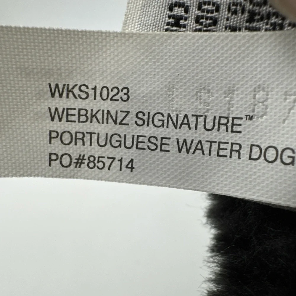 Ganz Webkinz Signature Portuguese Water Dog Black White WKS1023 No Code